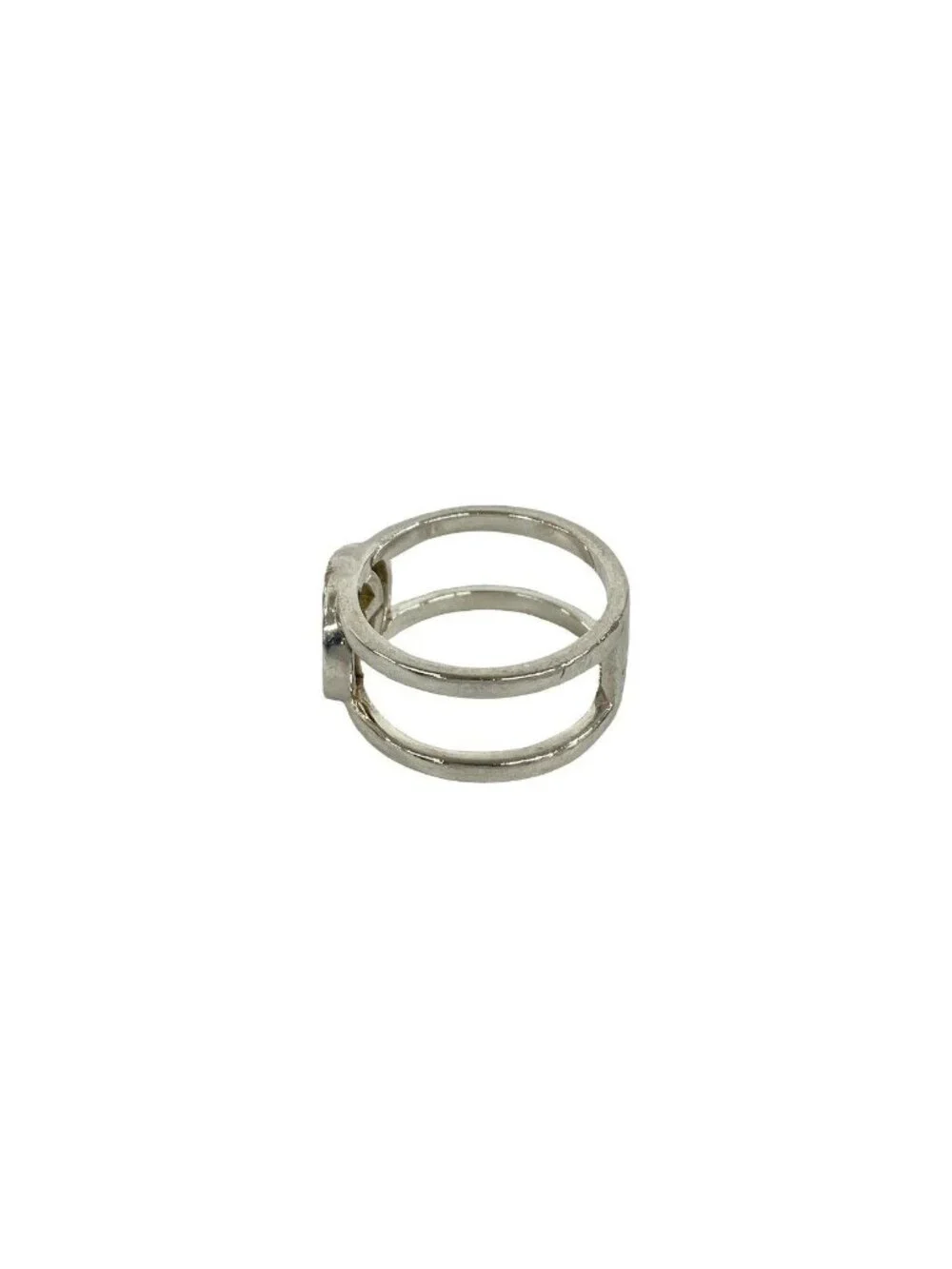 Gucci Interlocking Logo Motif 925 Sterling Silver Ring